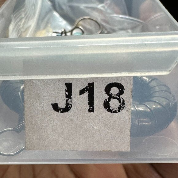 3/$30 Blue Shell Drop Earrings Silver Tone Boho Dangle Pierced Round 1.5" - Picture 6 of 7